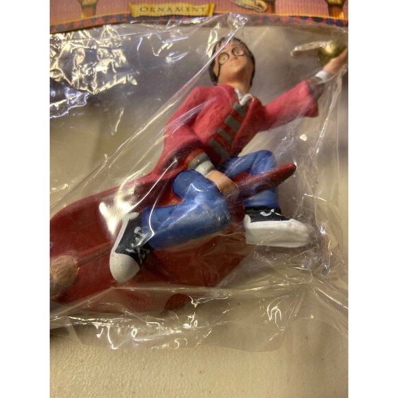 Harry Potter Ornament Flying On Broom Golden Snitch Kurt Adler Christmas 2001 - Picture 6 of 9